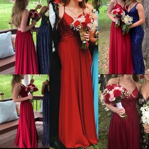 PROMGIRL BURGUNDY/RED PROM DRESS WORN ONCE